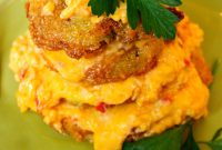 Fried Green Tomato Stacks with Fiery Pimento Cheese