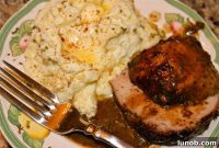 Pork Tenderloin Drizzled with Roasted Garlic Vinaigrette