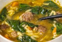 Rustic Italian Meatball & Escarole Soup