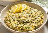 Bright Lemon Spinach Orzo