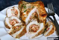 Melty Fontina and Crispy Pancetta Stuffed Pork Chops