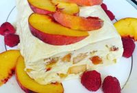Velvety Peach Semifreddo: A Raspberry-Honey Delight
