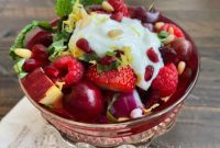 Crimson Fruit Salad with Zesty Lemon Cream: A Healthy Delight