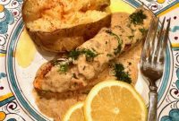 Golden Salmon with Lemon Parmesan Cream