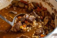 Rustic Beef Barley Mushroom Soup
