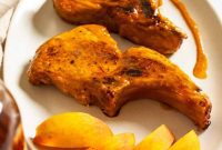 Sweet & Smoky Bourbon Peach Pork Chops