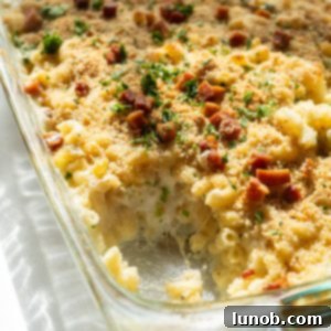 Italian Comfort Mac and Cheese 10 Close up of cross section of baked mac and cheese