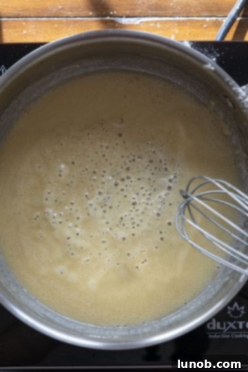 Italian Comfort Mac and Cheese 4 Close up of butter and flour combined to create a smooth roux