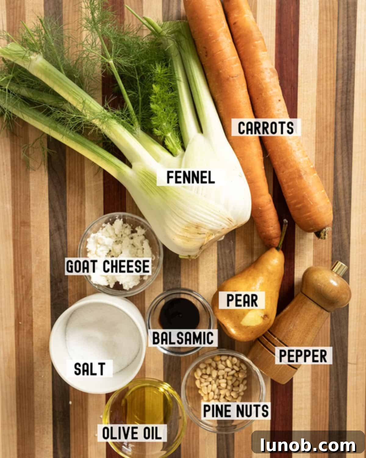Sweet and Earthy Roasted Carrots and Fennel 3 Ingredients for the recipe.