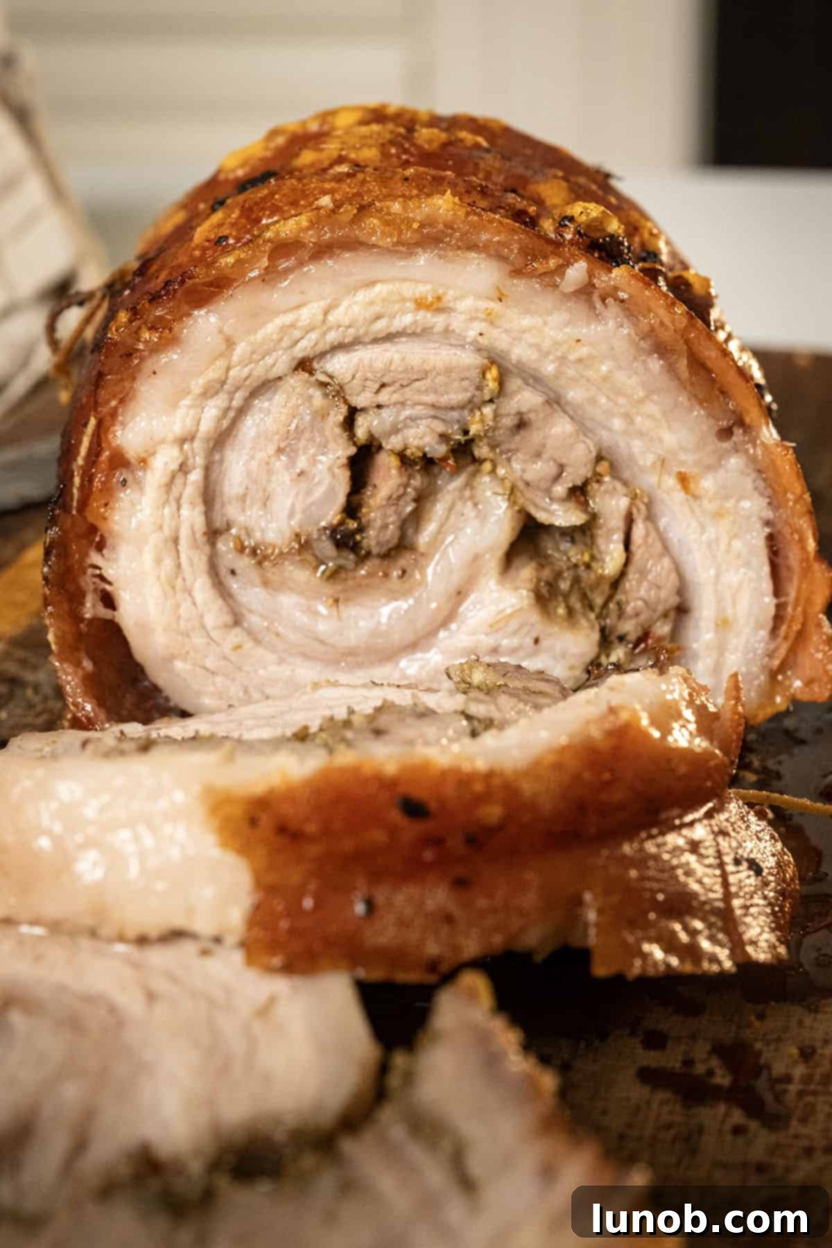 Italian Porchetta Perfection 13 Cross section of Italian porchetta.