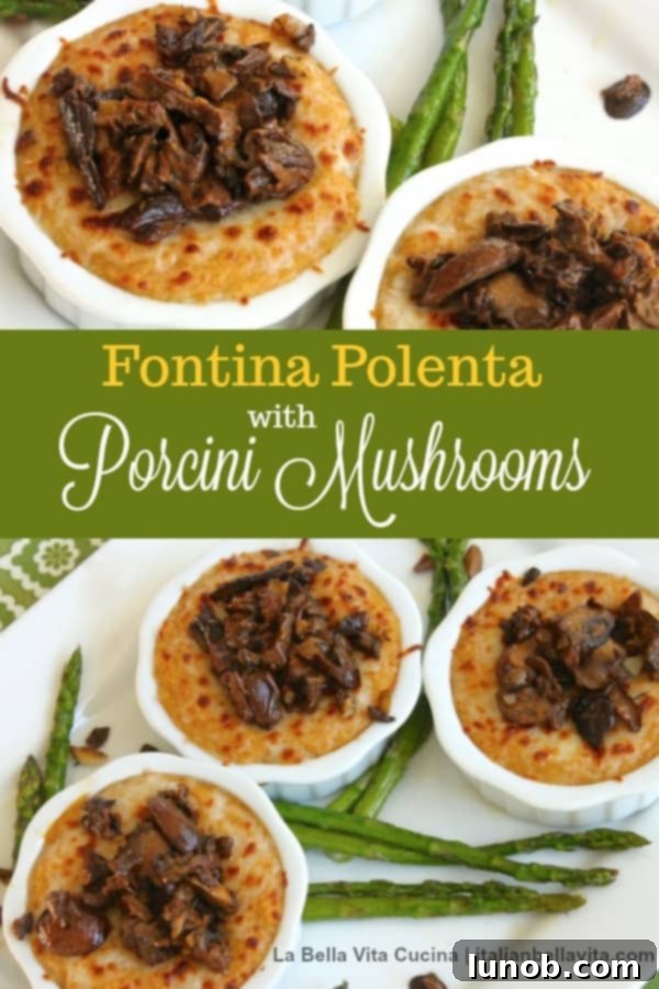 Golden Fontina Polenta, Crowned with Earthy Porcini 8 Fontina Polenta with Sauteed Porcini Mushrooms