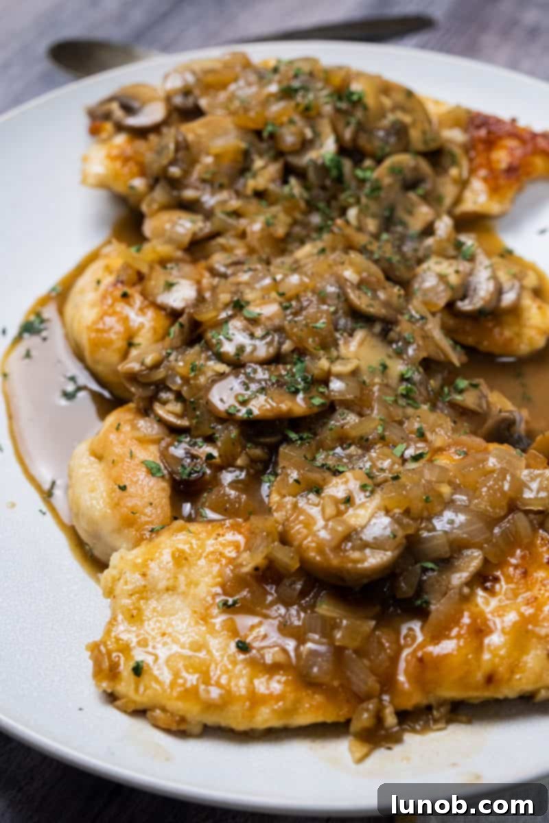 Gourmet Chicken Marsala 2 restaurant style chicken marsala served family style