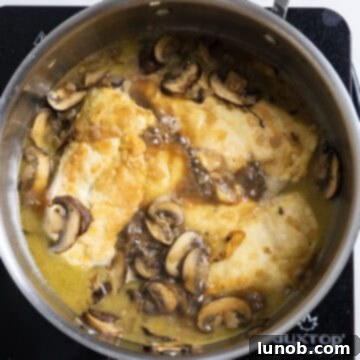 Gourmet Chicken Marsala 9 Chicken added to the sauce to simmer and finish cooking.