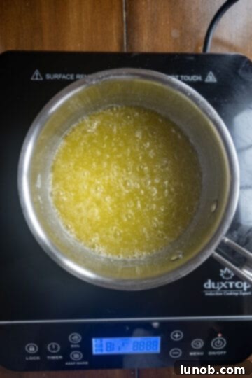 browning the butter for blondies