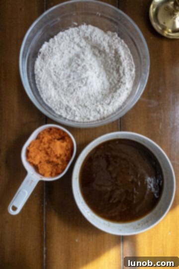 wet and dry ingredients separated for blondies