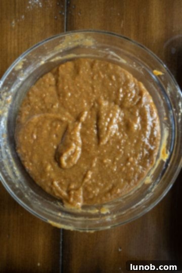 wet and dry ingredients combined to make blondie batter