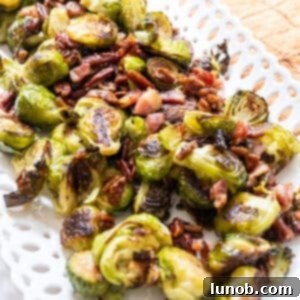 Honey Glazed Prosciutto Asparagus 11 Brussels sprouts plated with bacon and pecans drizzled with maple syrup.