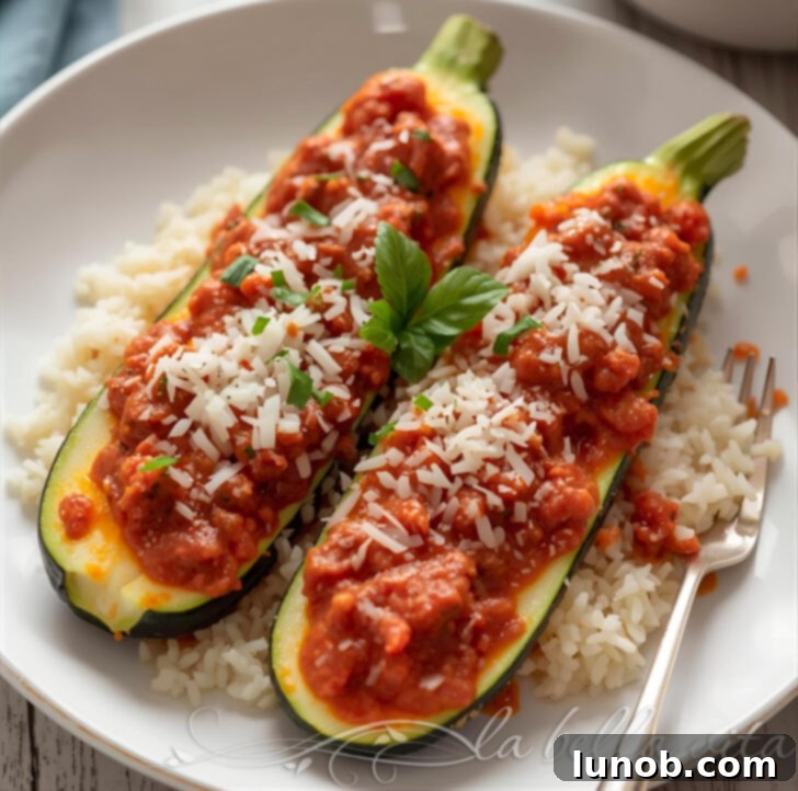 Risotto stuffed zucchini