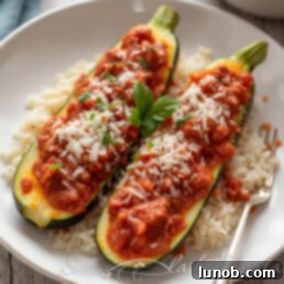 Risotto stuffed zucchini