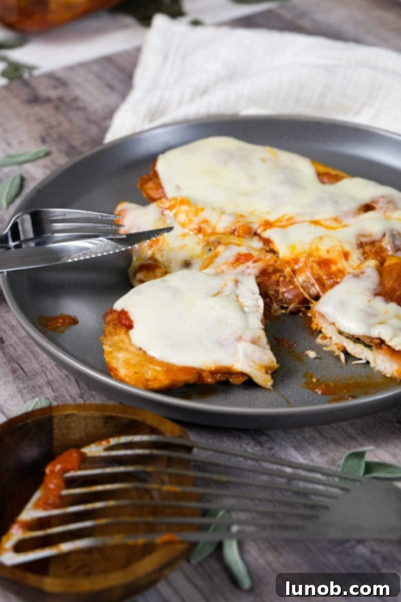 spicy chicken saltimbocca, an easy baked Italian recipe with prosciutto and mozzarella