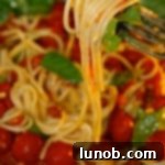 Pasta with Roasted Tomatoes, Garlic and Basil