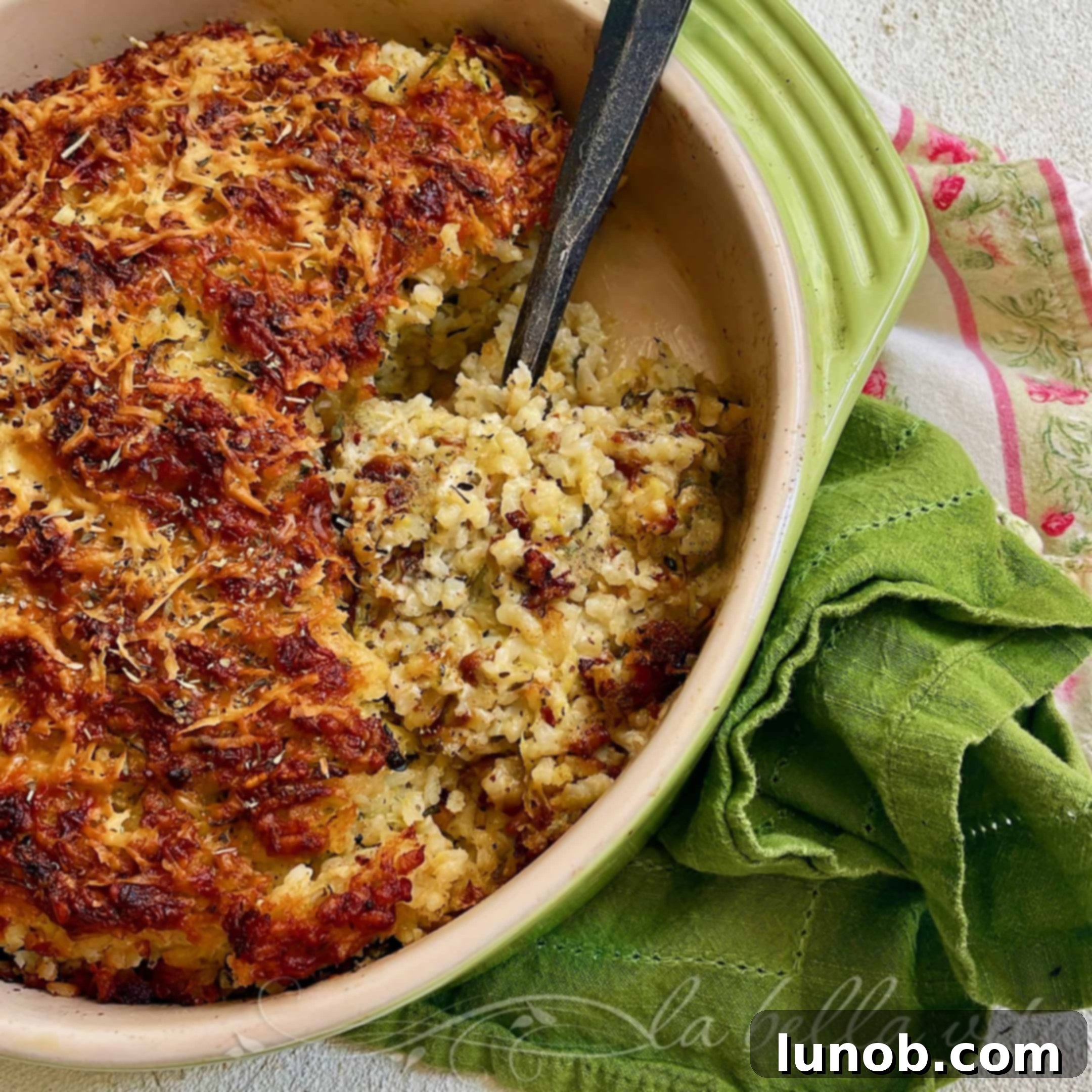 Creamy Parmesan Zucchini and Rice Casserole | La Bella Vita Cucina