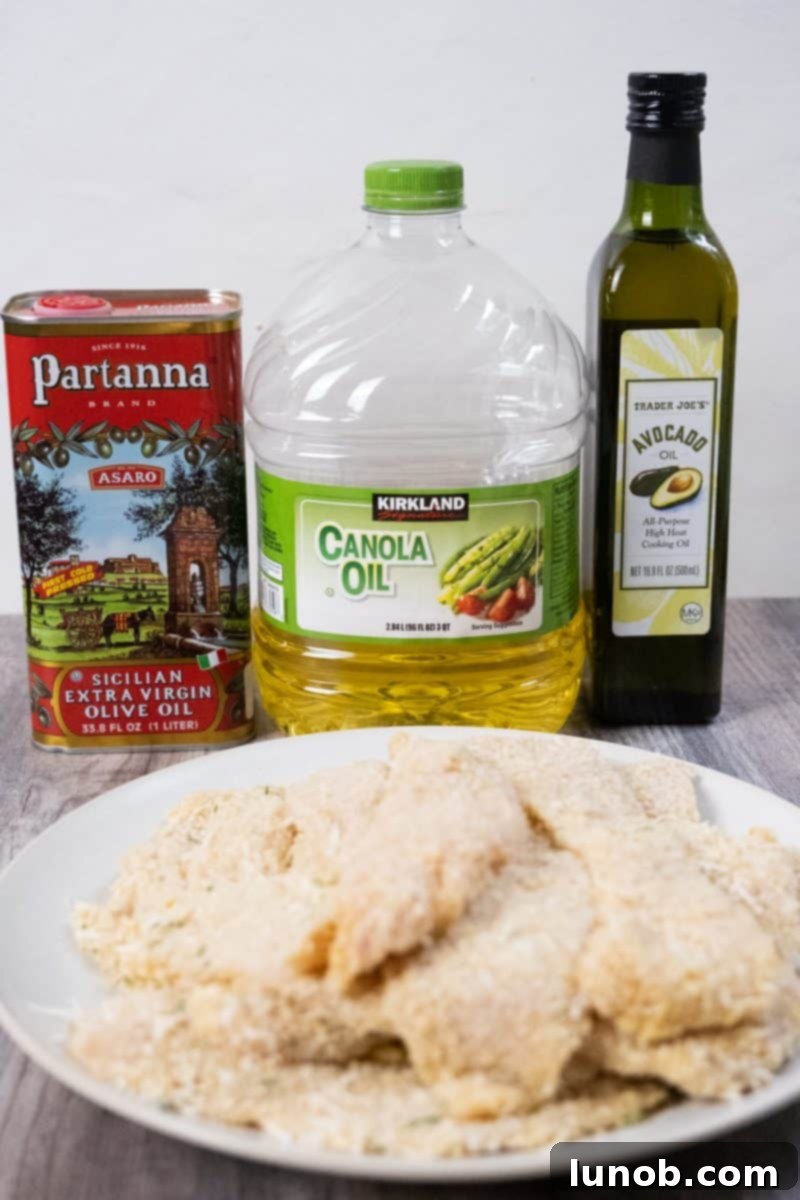 Golden Cutlets The Right Oil for Frying 6 Close-up of golden-brown chicken cutlets, perfectly fried and ready to serve.