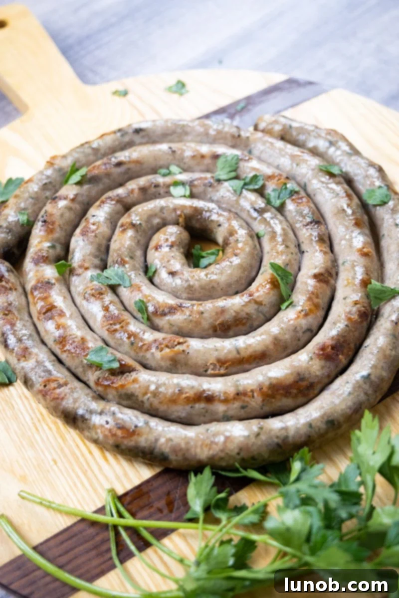 Chevalatta Italian Ring Sausage 3 grilled Italian Ring Sausage topped with parsley