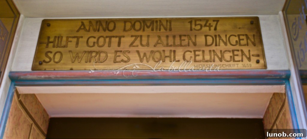 Historic Landshut buildings with traditional Bavarian architecture and festive decorations