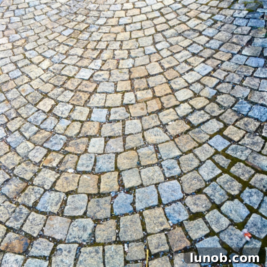 Oberammergau, Bavaria, Germany. Ancient stone paved streets adding to the village's historical atmosphere.