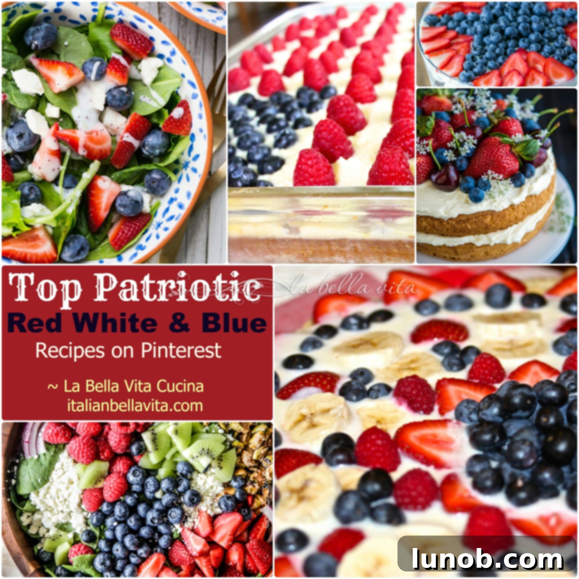 25 Red, White and Blue Recipes: Pinterest's Patriotic Stars 2 A festive spread of red, white, and blue patriotic dishes and desserts for holiday celebrations.