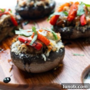 Gourmet Italian Stuffed Portobello Bake 12 close up Italian stuffed mushrooms
