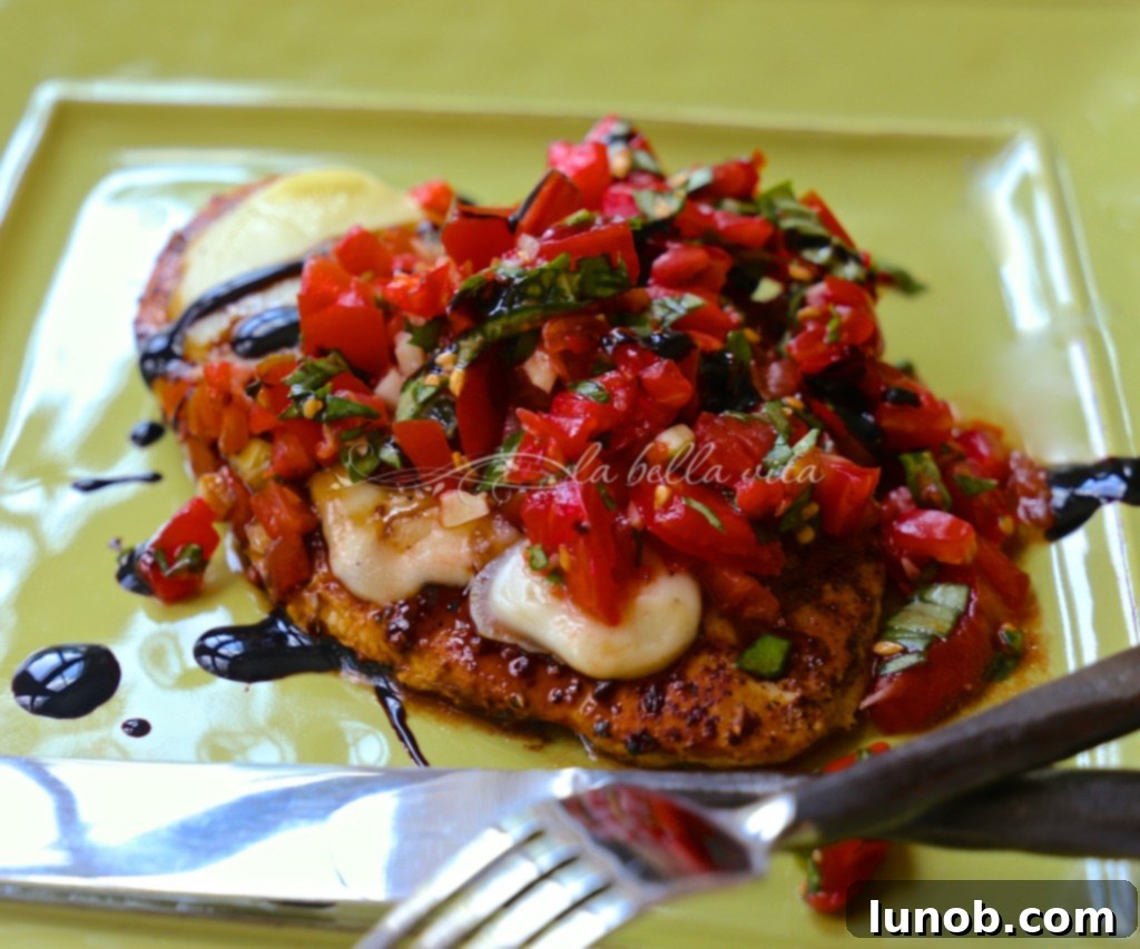 Skinny Italian Bruschetta Chicken, a healthy grilled chicken recipe