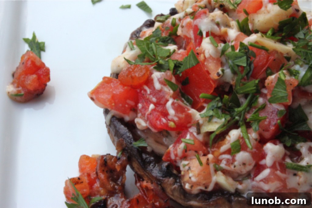 Grilled Stuffed Portobello Mushrooms, a healthy Italian appetizer