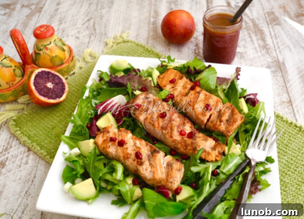 Blood Orange and Salmon Salad with Blood Orange Vinaigrette