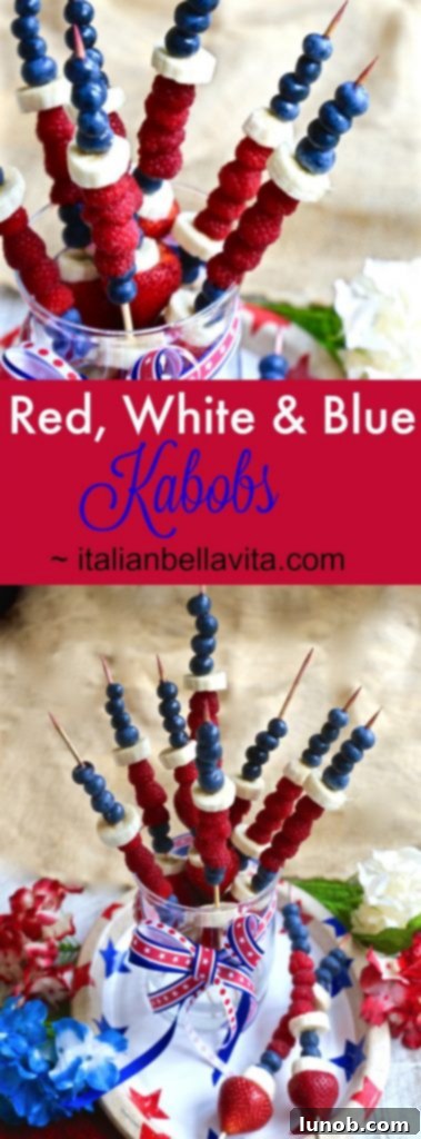 Patriotic Fruit Skewers 5 Red, White and Blue Fruit Kabobs