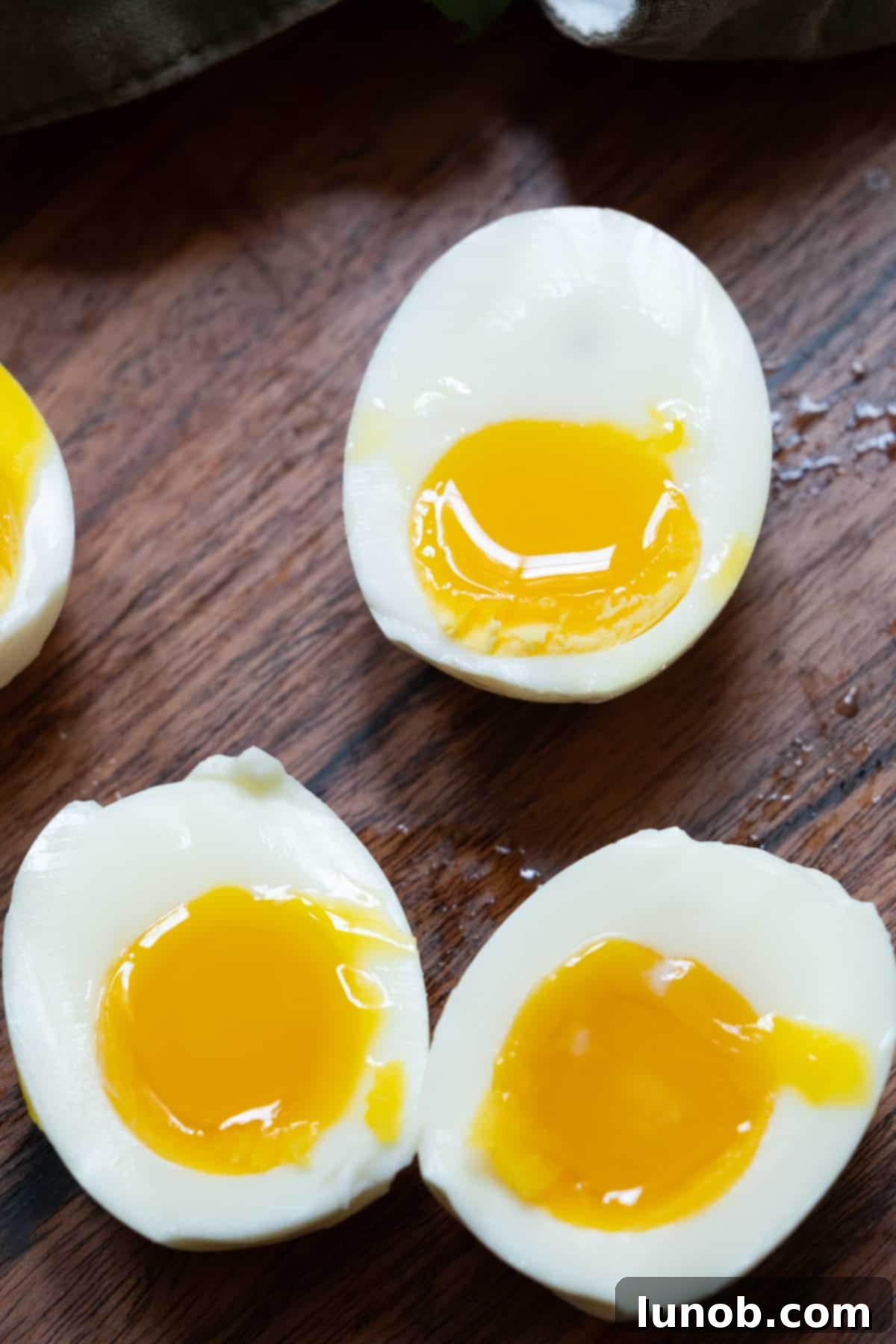 Wholesome Lentil Egg Breakfast 7 Perfect jammy and runny soft-boiled eggs, cut in half