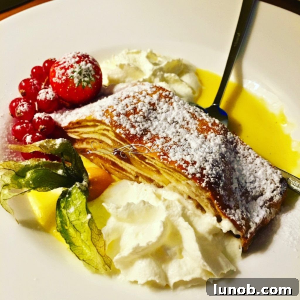 Apple Strudel: Germany and Austria's Beloved Classic 2 Delicious Apple Strudel served in Fussen, Germany at a hotel
