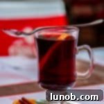 Homemade Glühwein, German Mulled Wine, in a festive mug