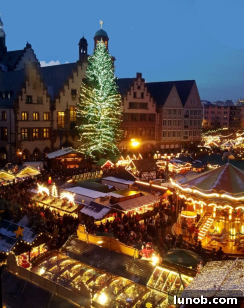 Gluhwein German Mulled Wine Munich Nuremberg Tradition 15 Panoramic view of the vast Nuremberg Christkindlesmarkt