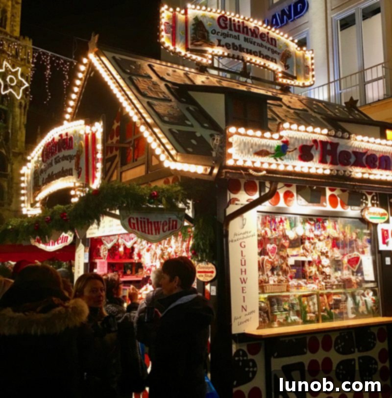 Gluhwein German Mulled Wine Munich Nuremberg Tradition 5 Festive Glühwein stand decorated like a gingerbread house at a Christmas market