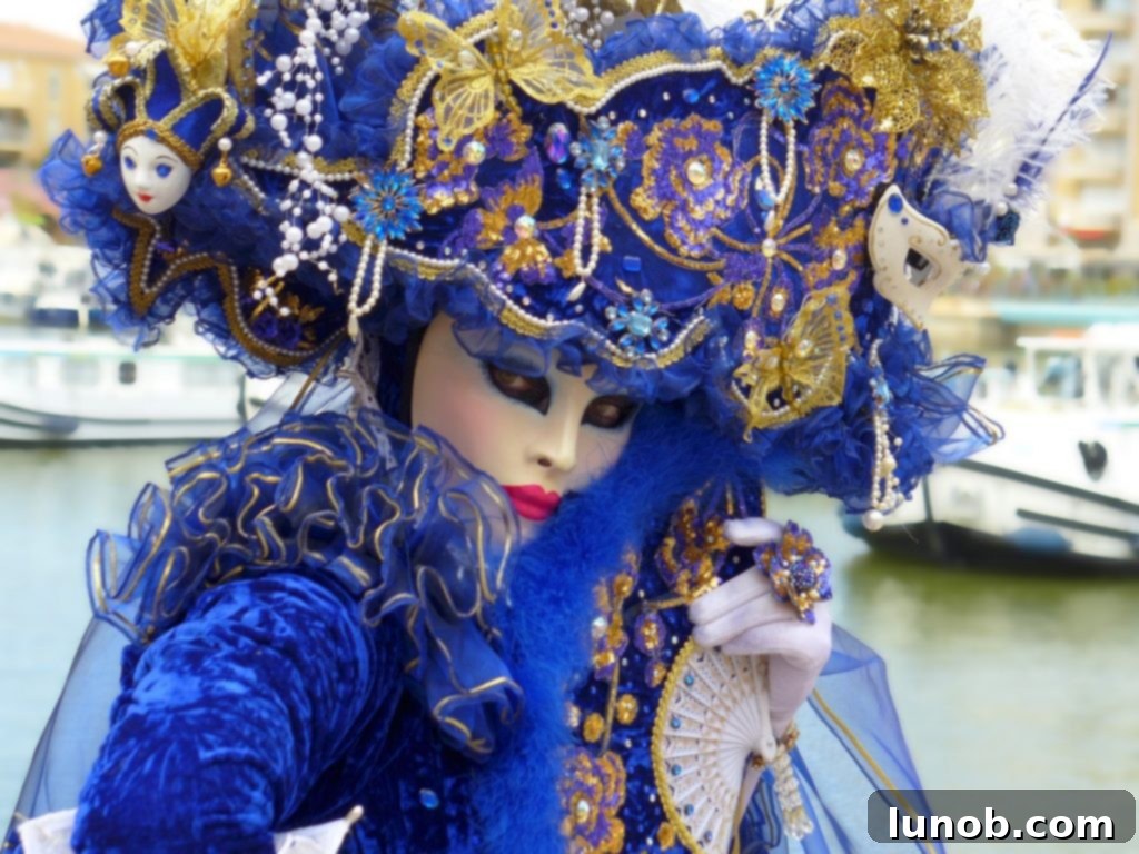 Mesmerizing blue Venetian Carnevale costume
