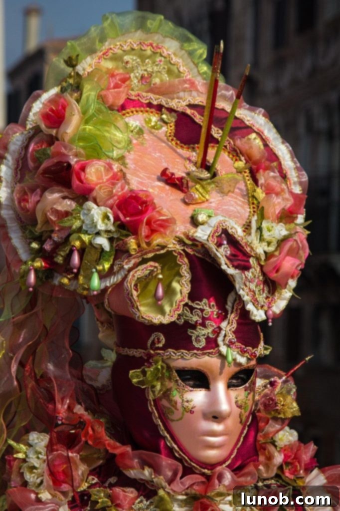 Exquisite Venetian Masks and Costumes for Carnevale Magic 6 beautiful images venetian carnevale with fabric roses