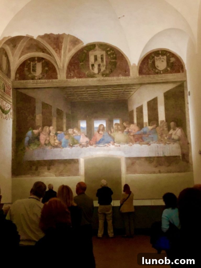 The Last Supper fresco by Leonardo da Vinci inside Santa Maria delle Grazie, Milan