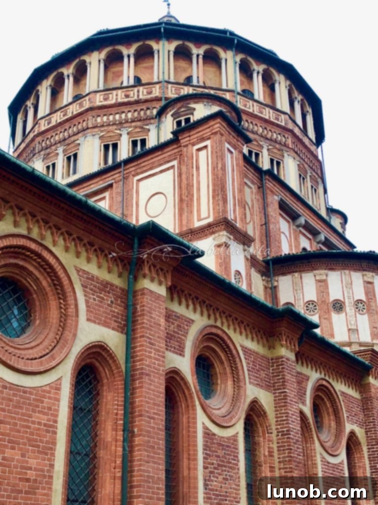 Beautiful brick exterior of the Church of Santa Maria delle Grazie