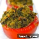 Stuffed Tomatoes with Spinach, Basil and Six Italian Cheeses recipe card thumbnail