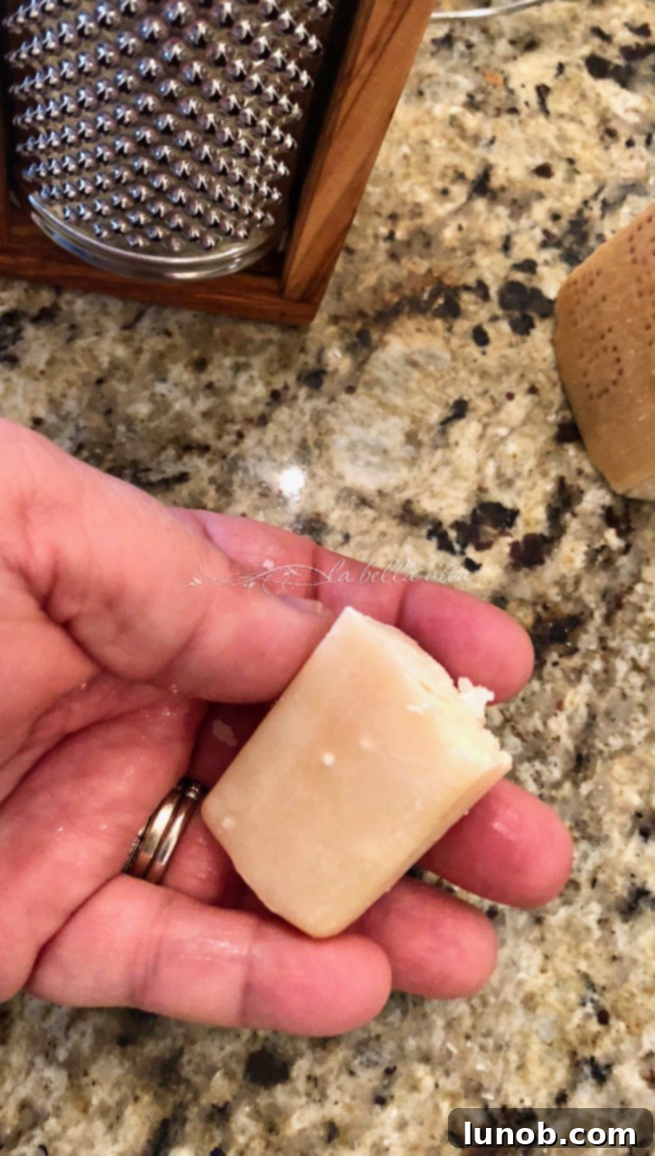 Instant Pot Hearty Pasta e Fagioli Soup 15 Adding Parmigiano Reggiano to Soup