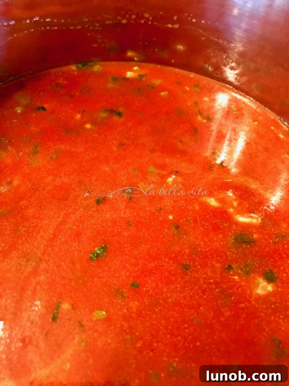 Instant Pot Hearty Pasta e Fagioli Soup 9 Adding Water to Pasta e Fagioli