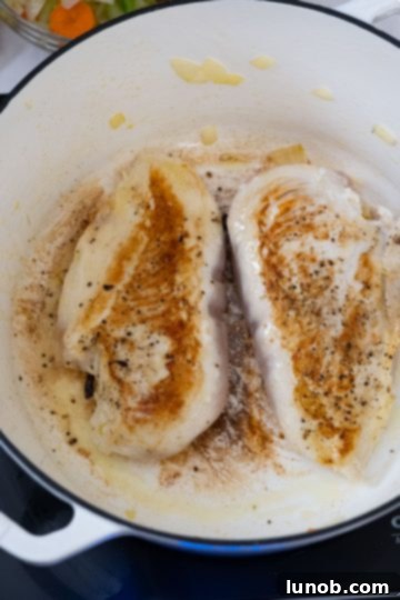 searing chicken breast