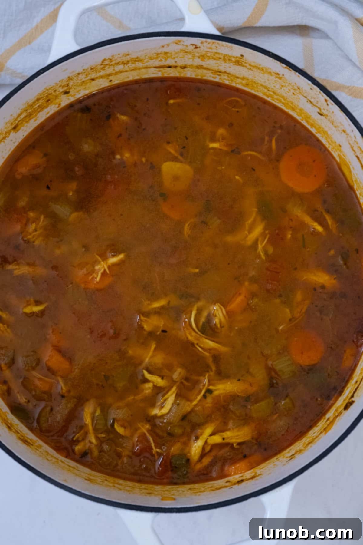 Soup finished and ready to serve